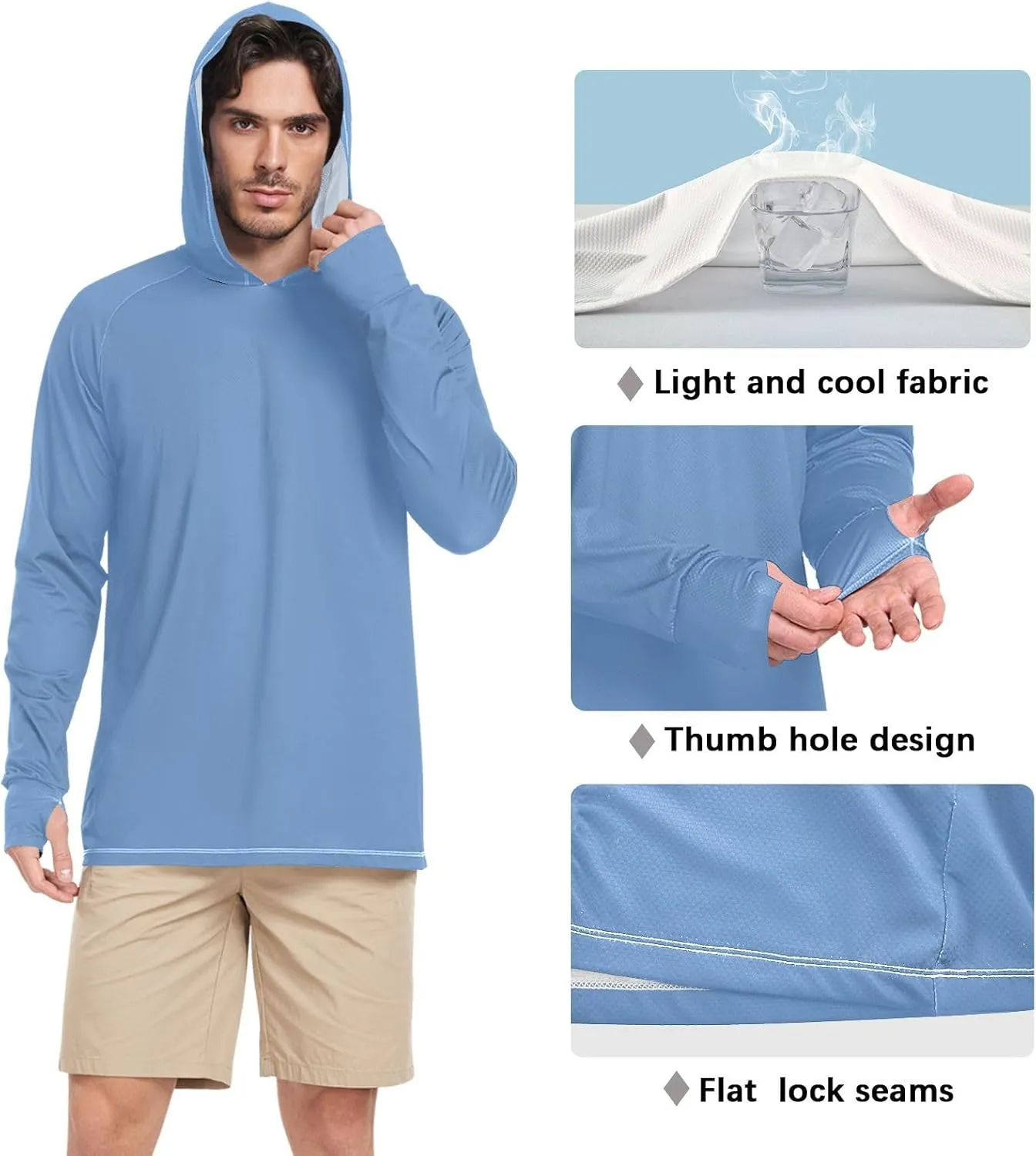 GAIGEO SPF Shirts for Men Long Sleeve, Quick Dry Shirts for Men for Hiking, Fishing, Outdoor Activities Malachite