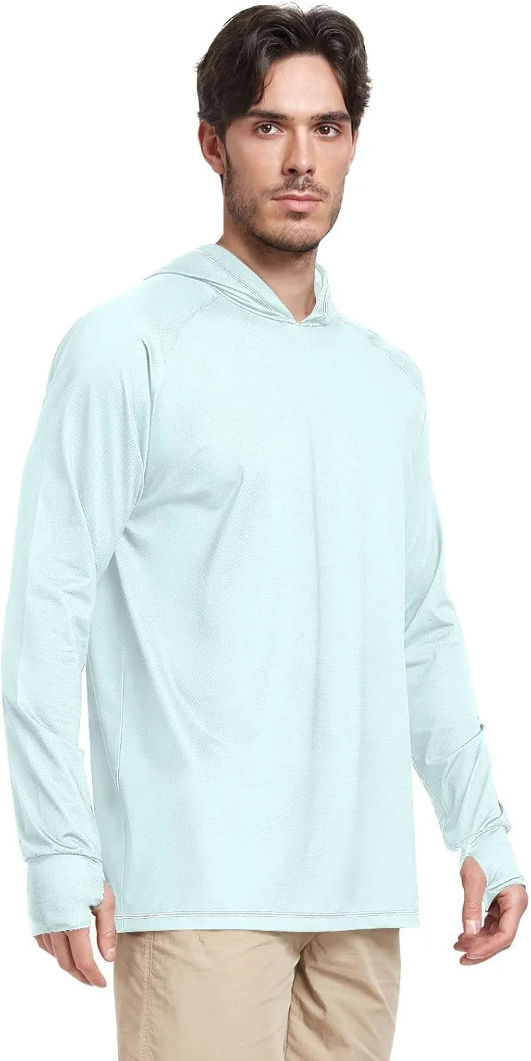 GAIGEO SPF Shirts for Men Long Sleeve, Quick Dry Shirts for Men for Hiking, Fishing, Outdoor Activities Malachite
