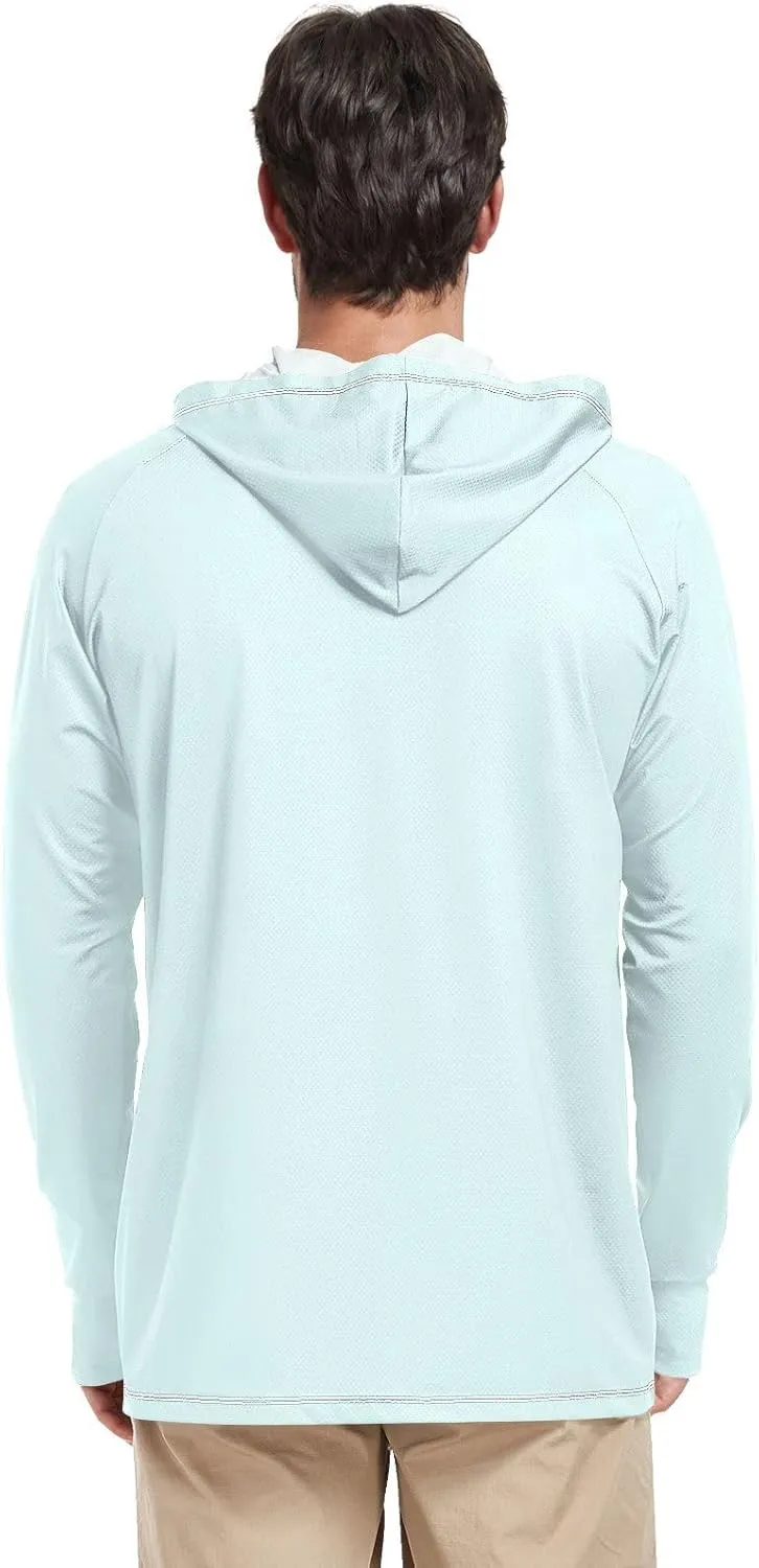 GAIGEO SPF Shirts for Men Long Sleeve, Quick Dry Shirts for Men for Hiking, Fishing, Outdoor Activities Malachite