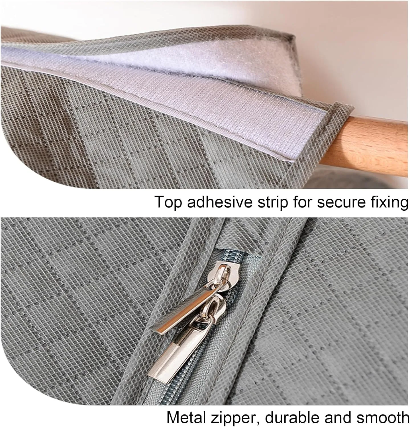 Garment Bags for Hanging Clothes, Coat Covers for Closet with Metal Zipper and Transparent Window, Suitable for Coats, Suits, Dresses(Beige,52x52x90cm x20x35in)