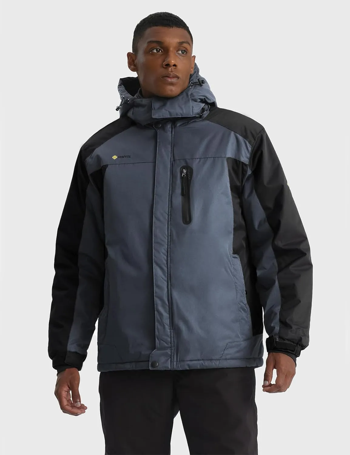 GEMYSE Men's Ski Snow Jacket Warm Winter Waterproof Coat Snowboard Rain Jacket Hooded Windproof Windbreaker