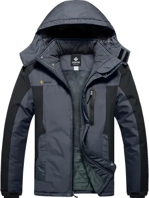 GEMYSE Men's Ski Snow Jacket Warm Winter Waterproof Coat Snowboard Rain Jacket Hooded Windproof Windbreaker