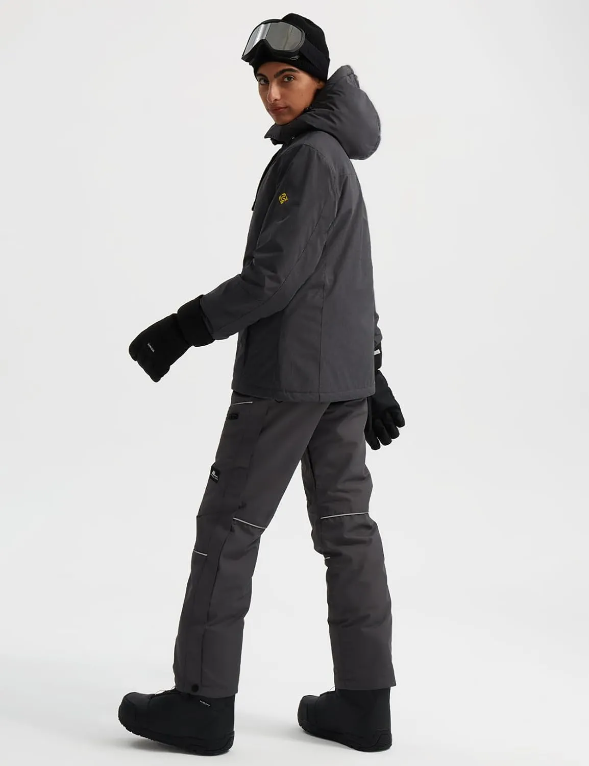 GEMYSE Women's Ski Snow Jacket Warm Winter Waterproof Coat Snowboard Rain Jacket Hooded Windproof Windbreaker