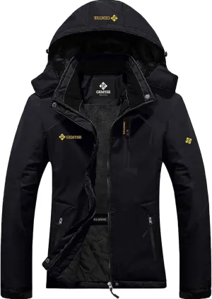 GEMYSE Women's Ski Snow Jacket Warm Winter Waterproof Coat Snowboard Rain Jacket Hooded Windproof Windbreaker