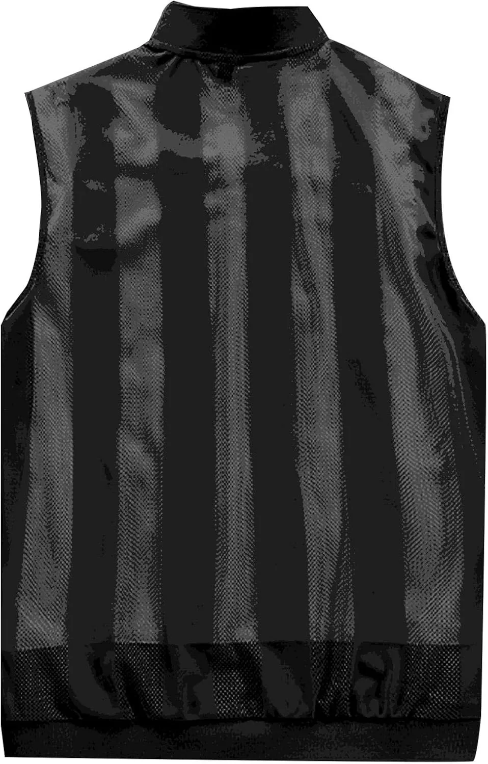 Generic Men's Summer Thin Casual Sports Standing Collar Vest Breathable Skin Mesh Fishing Vest with Pocket