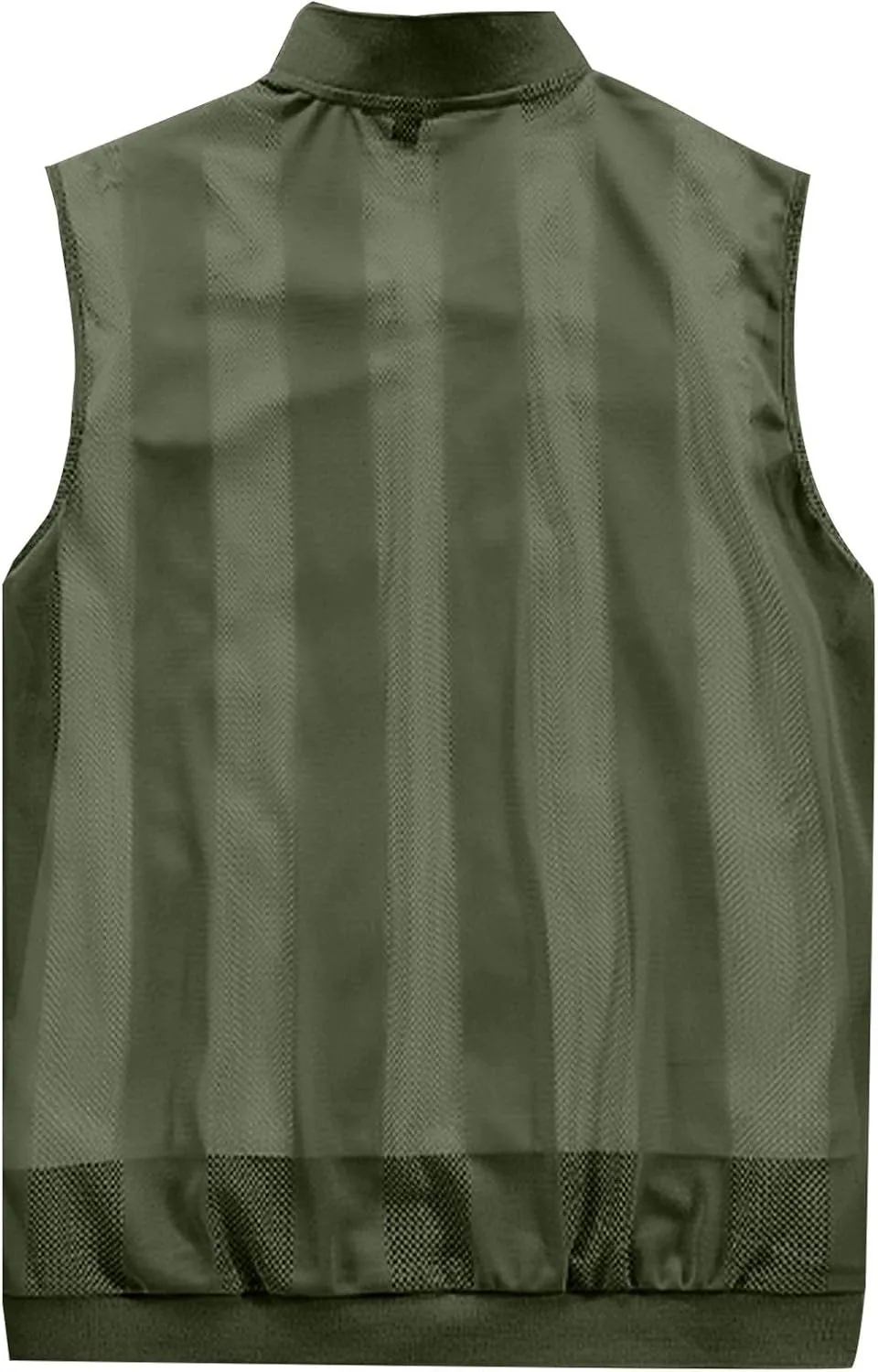Generic Men's Summer Thin Casual Sports Standing Collar Vest Breathable Skin Mesh Fishing Vest with Pocket