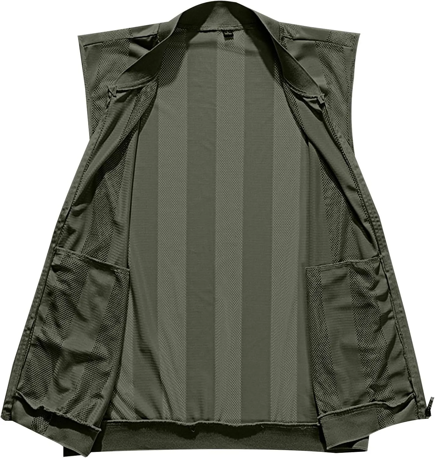 Generic Men's Summer Thin Casual Sports Standing Collar Vest Breathable Skin Mesh Fishing Vest with Pocket
