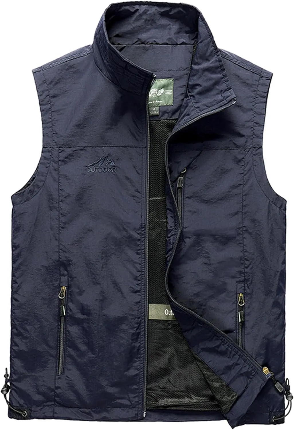 Gihuo Men's Lightweight Softshell Sleeveless Golf Vest with Zipper Pockets for Travel Hiking Fishing Safari Outwear