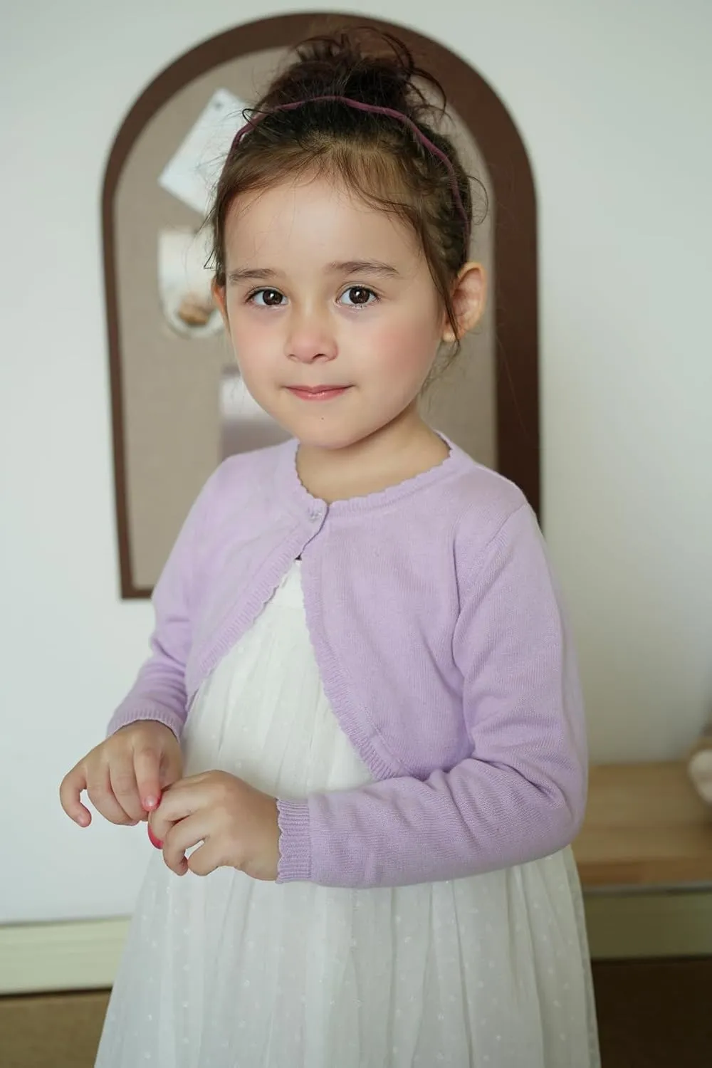 Girls Bolero Cardigan Sweater Toddler Kids Long Sleeve Button Knit Shrug Cropped Cover Up Jacket Tops