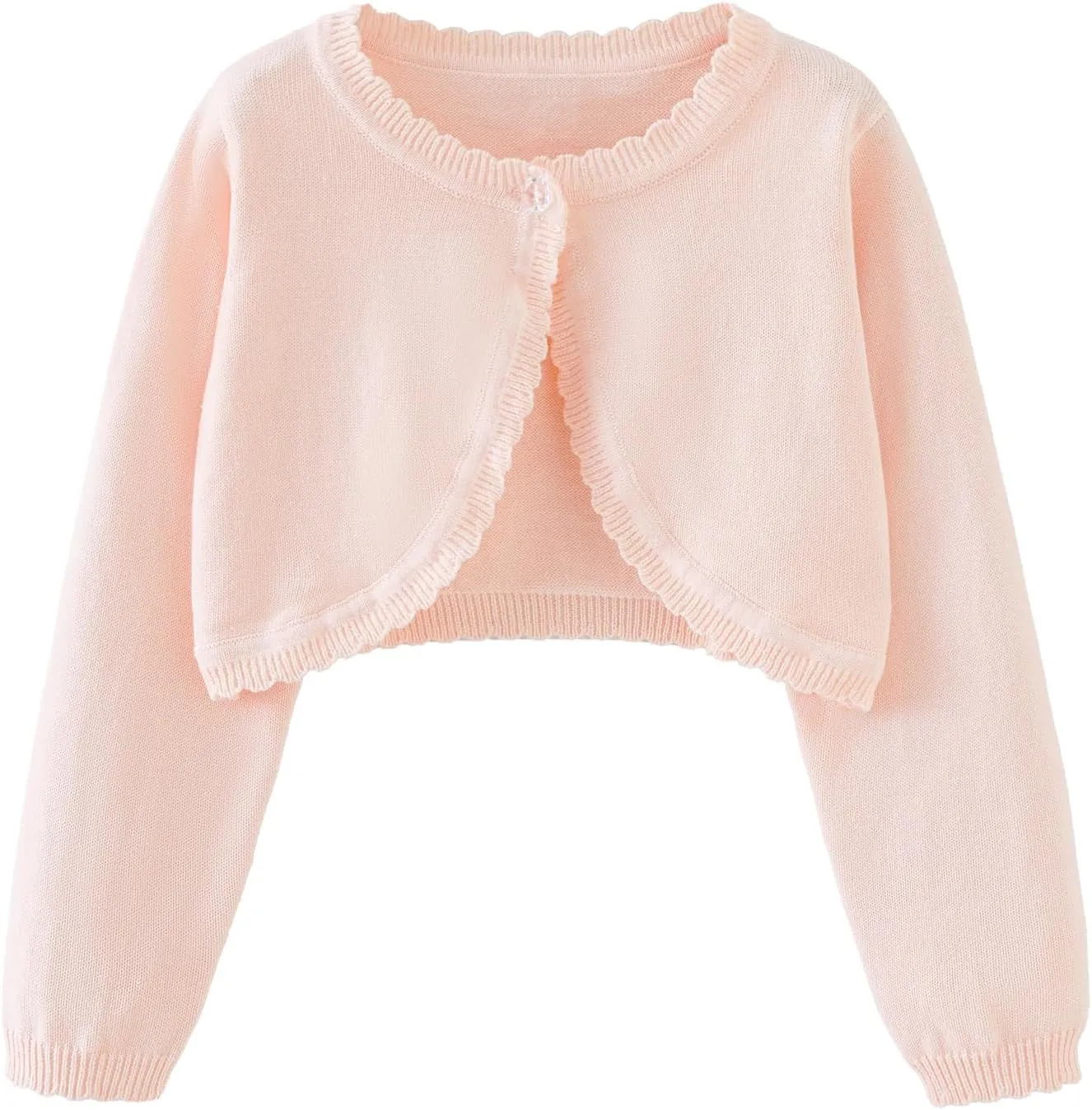 Girls Bolero Cardigan Sweater Toddler Kids Long Sleeve Button Knit Shrug Cropped Cover Up Jacket Tops