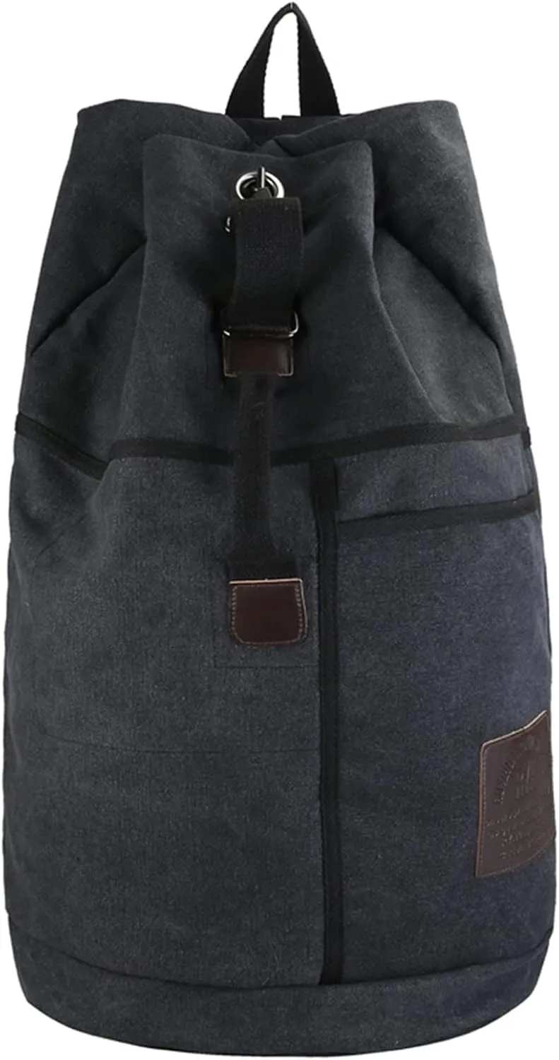 Gym Bag for Women Large Capacity Rucksack Man Travel Duffel Mountaineering Backpack Male Luggage Canvas Bucket Shoulder Bags Men Backpacks(Black)