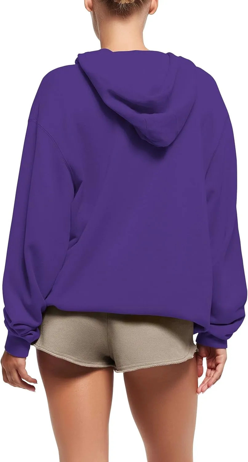 Hat and Beyond Womens Ultimate Heavyweight Zip Up Hoodie Jacket Loose Fit Essentials Fleece Oversized Outerwear XS-5XL