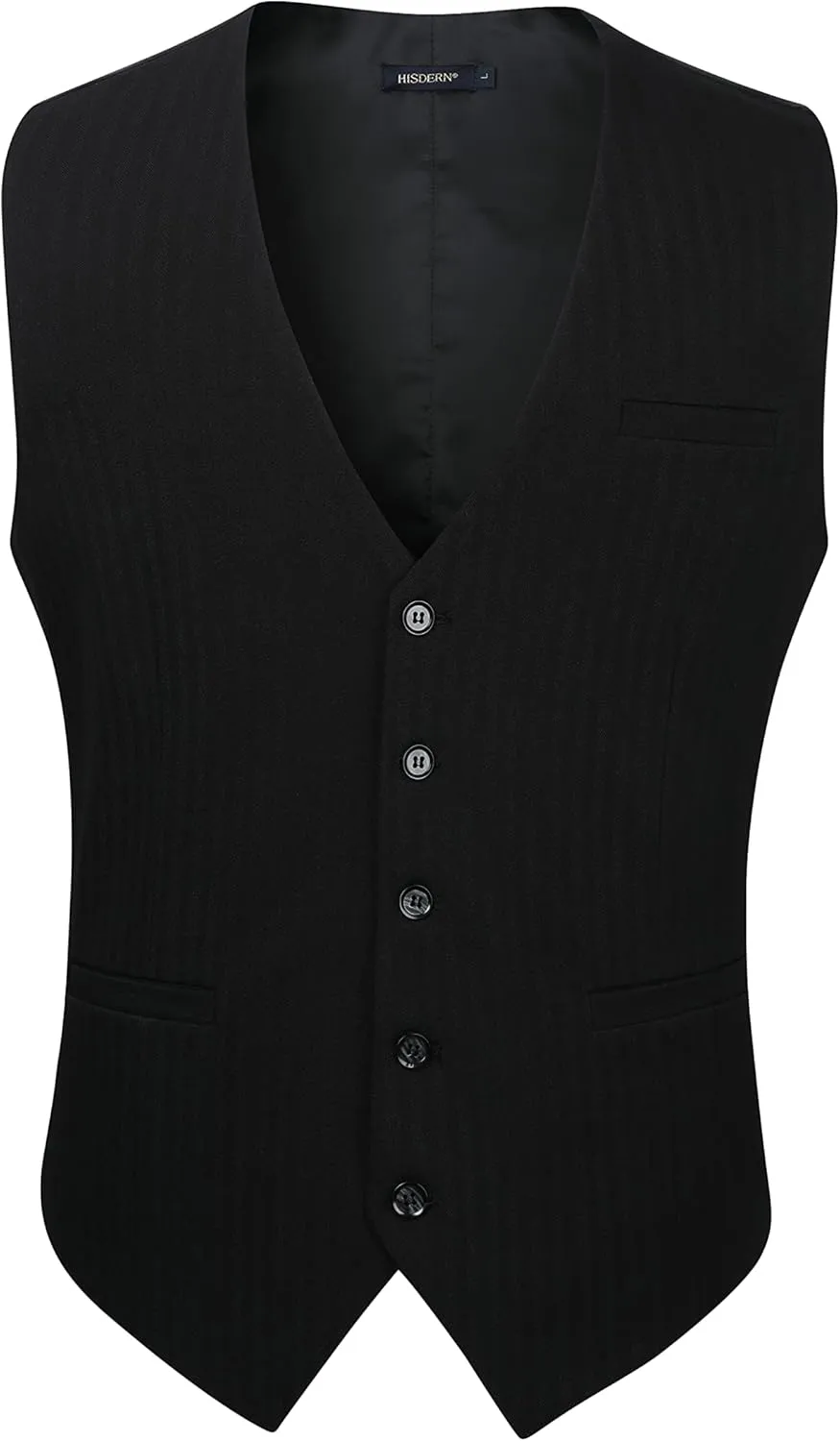 HISDERN Men's Suit Vest Business Suit Vests for Men Formal Slim Fit Solid Wedding Dress Waistcoat for V-Neck Tuxedo Vest