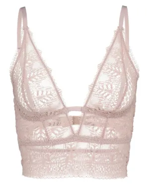 Ivy Deep Decolette Longline Soft Cup Bra in Ballet Pink