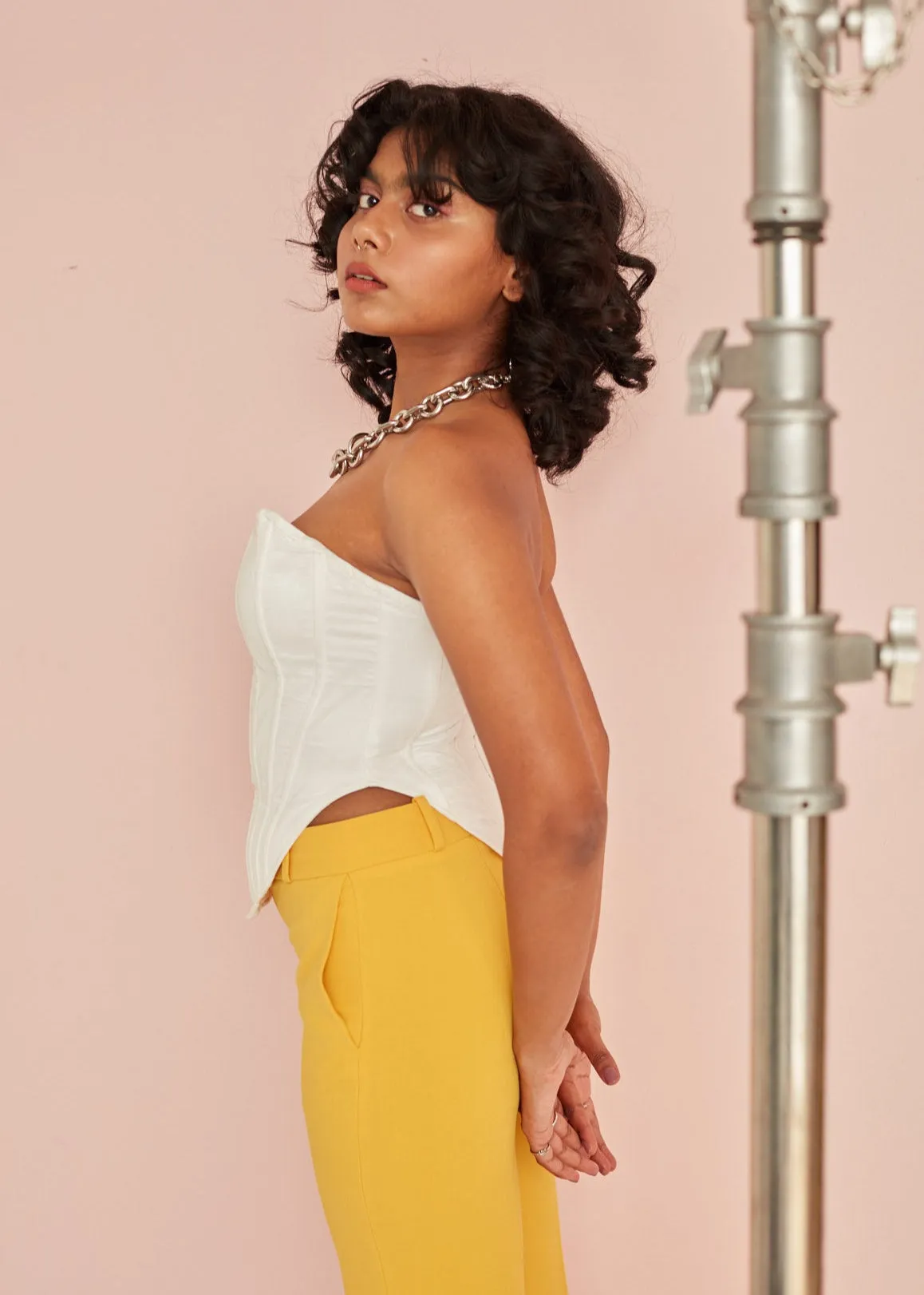 Jacque White Longline Corset CL