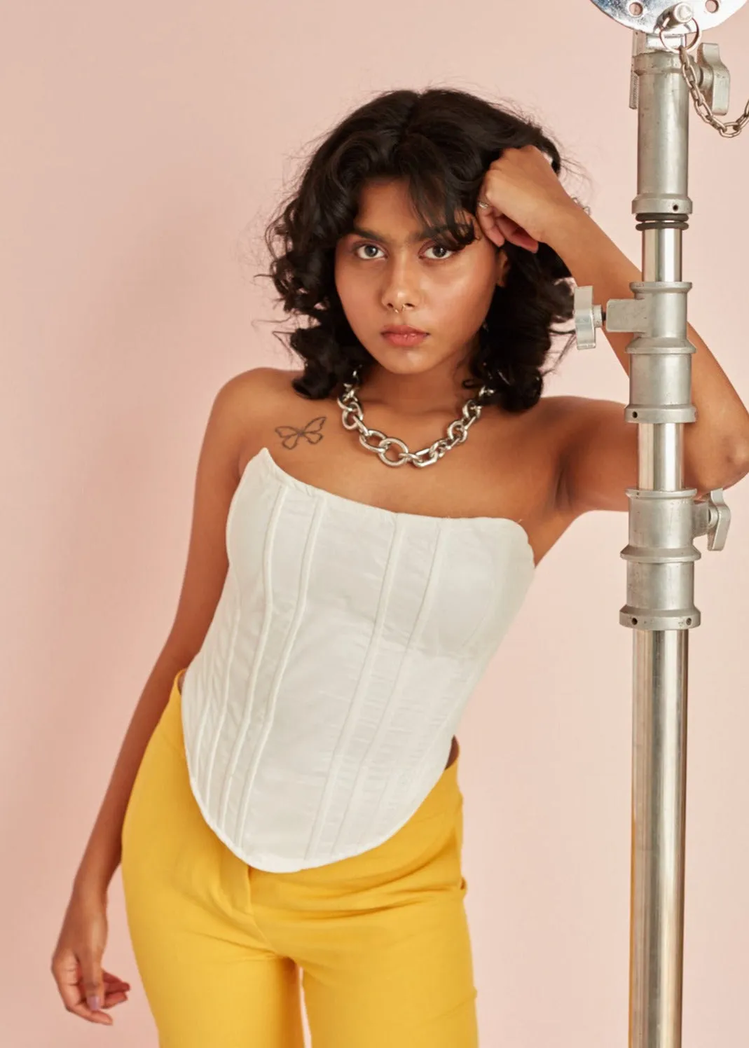 Jacque White Longline Corset CL