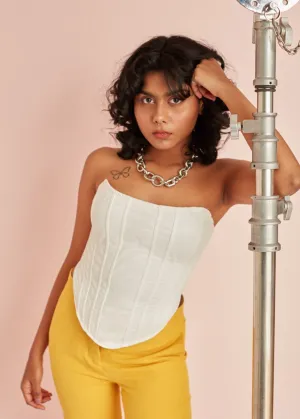 Jacque White Longline Corset CL