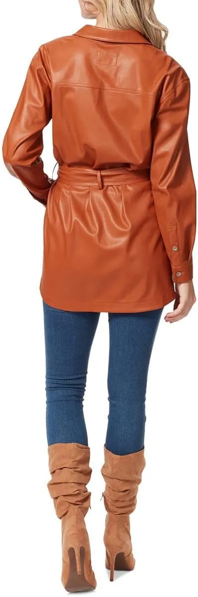 Jessica Simpson Women's Paula Belted Long Sleeve Shacket