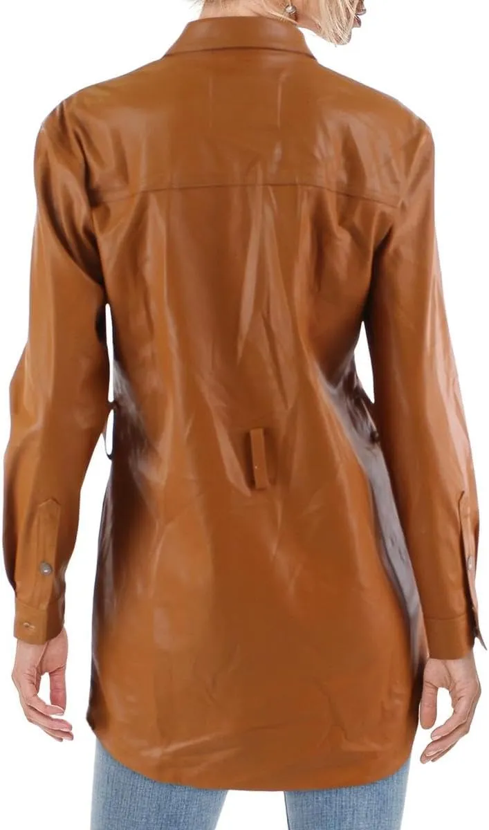 Jessica Simpson Women's Paula Belted Long Sleeve Shacket