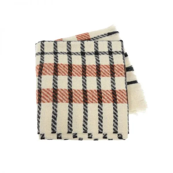 JOY SUSAN WINDOWPANE SCARF IVORY