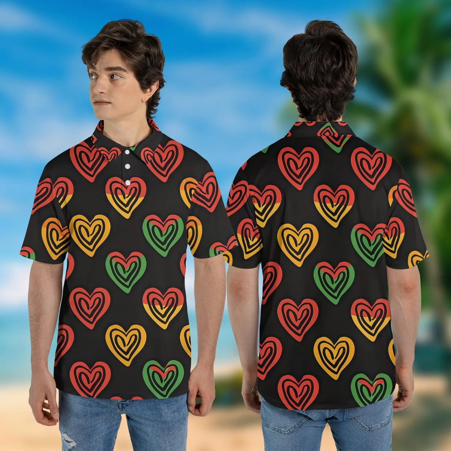 Juneteenth Polo Shirts for Men-Black History Golf Moisture Dry Fit Short Sleeve Shirts S36
