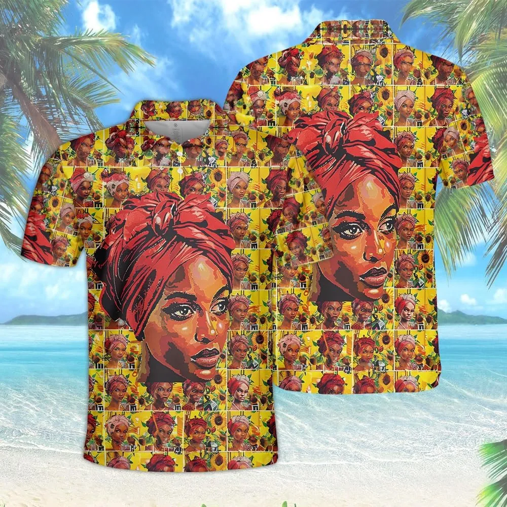 Juneteenth Polo Shirts for Men-Black History Golf Moisture Dry Fit Short Sleeve Shirts S36