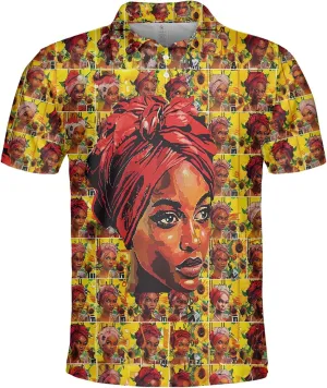Juneteenth Polo Shirts for Men-Black History Golf Moisture Dry Fit Short Sleeve Shirts S36