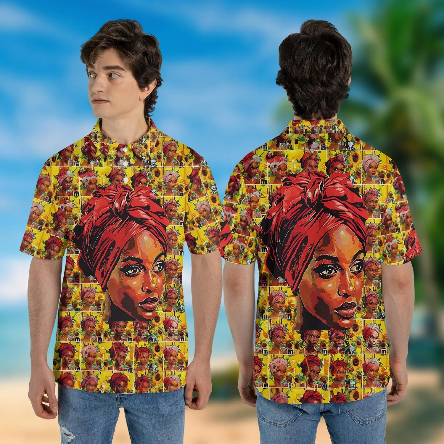Juneteenth Polo Shirts for Men-Black History Golf Moisture Dry Fit Short Sleeve Shirts S36