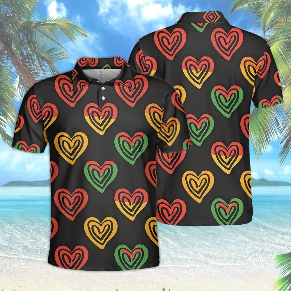 Juneteenth Polo Shirts for Men-Black History Golf Moisture Dry Fit Short Sleeve Shirts S36