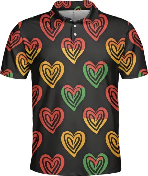 Juneteenth Polo Shirts for Men-Black History Golf Moisture Dry Fit Short Sleeve Shirts S36