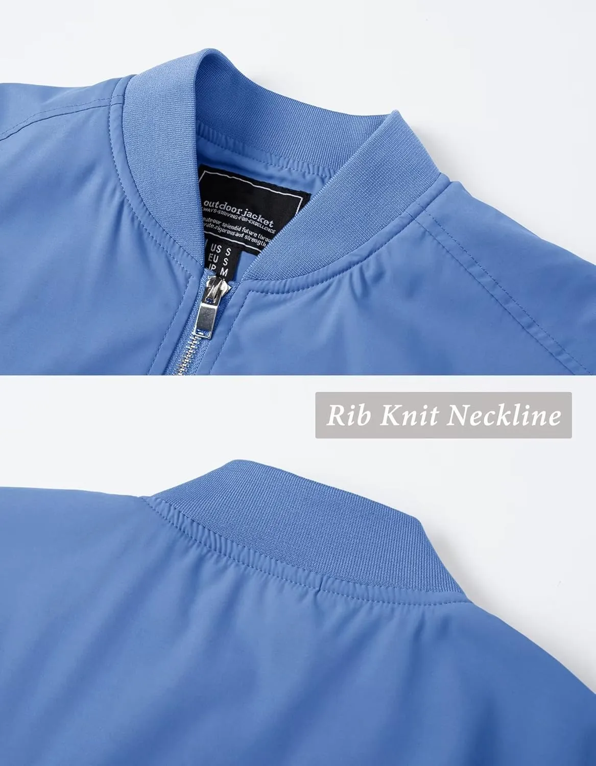 KEFITEVD Men's Lightweight Windbreaker Jacket Casual Bomber Jacket Windproof Track Jacket Spring Fall Softshell Outerwear