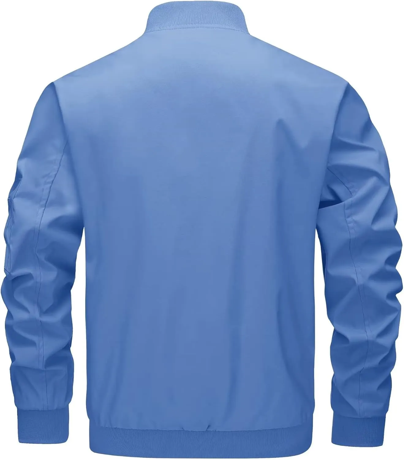 KEFITEVD Men's Lightweight Windbreaker Jacket Casual Bomber Jacket Windproof Track Jacket Spring Fall Softshell Outerwear