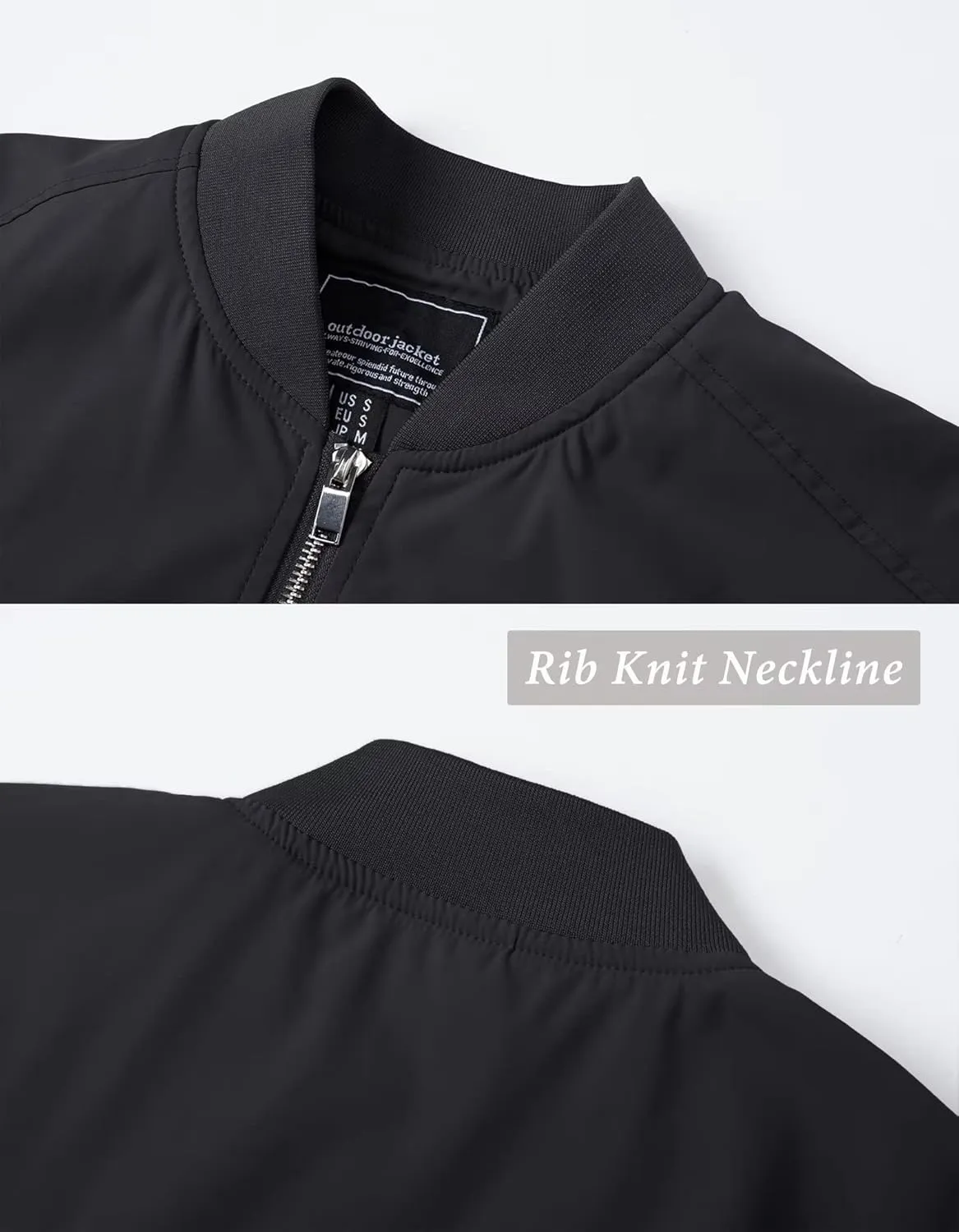 KEFITEVD Men's Lightweight Windbreaker Jacket Casual Bomber Jacket Windproof Track Jacket Spring Fall Softshell Outerwear