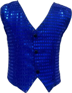 Kids Boys Girls Sequins Waistcoat Sleeveless V neckline Hip-Hop Jazz Dance Party Stage Performance Jacket Vest Costume