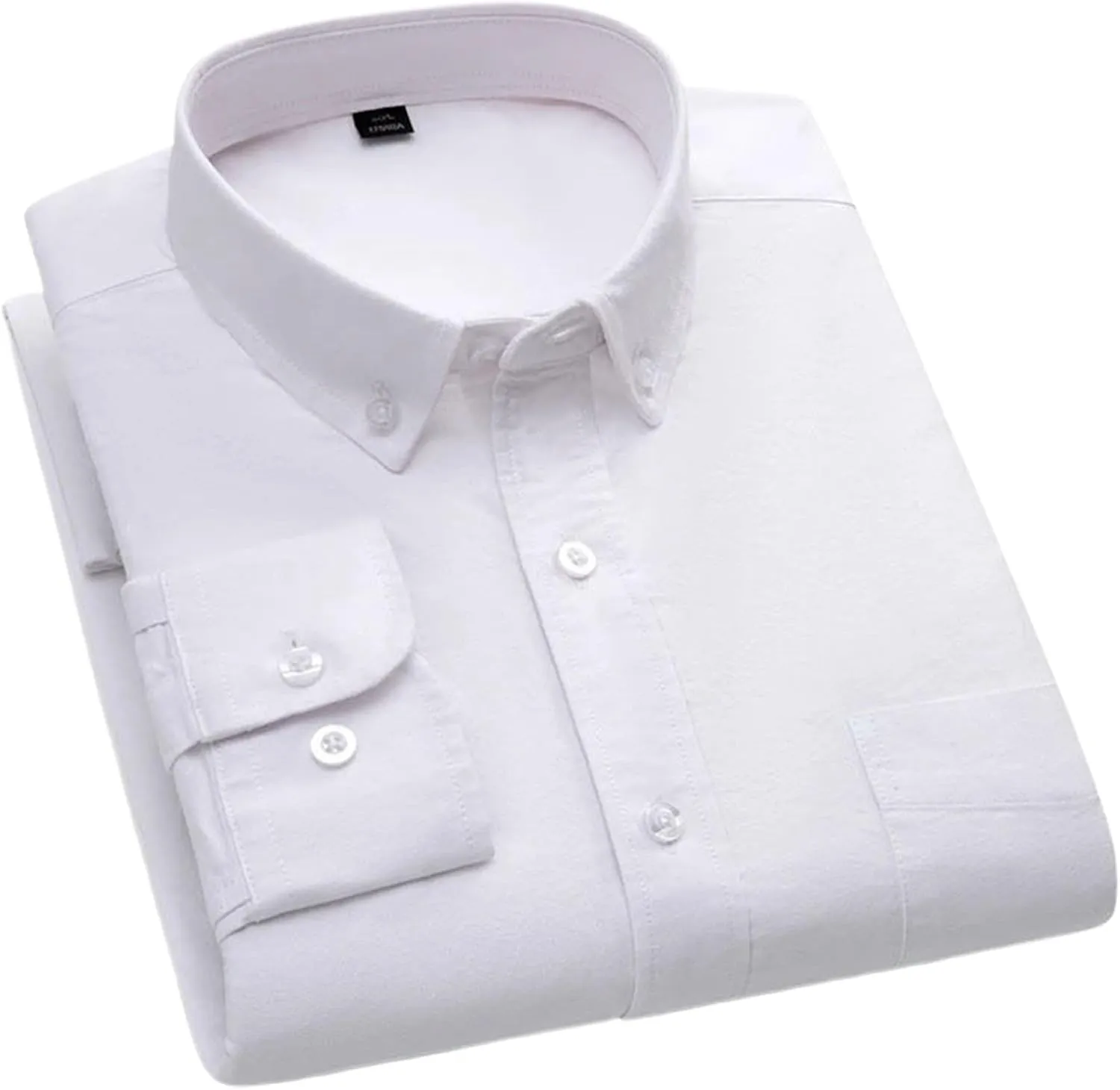 Long-Sleeve Shirt for Men Slim Fit Casual Top Solid Color Office Shirts