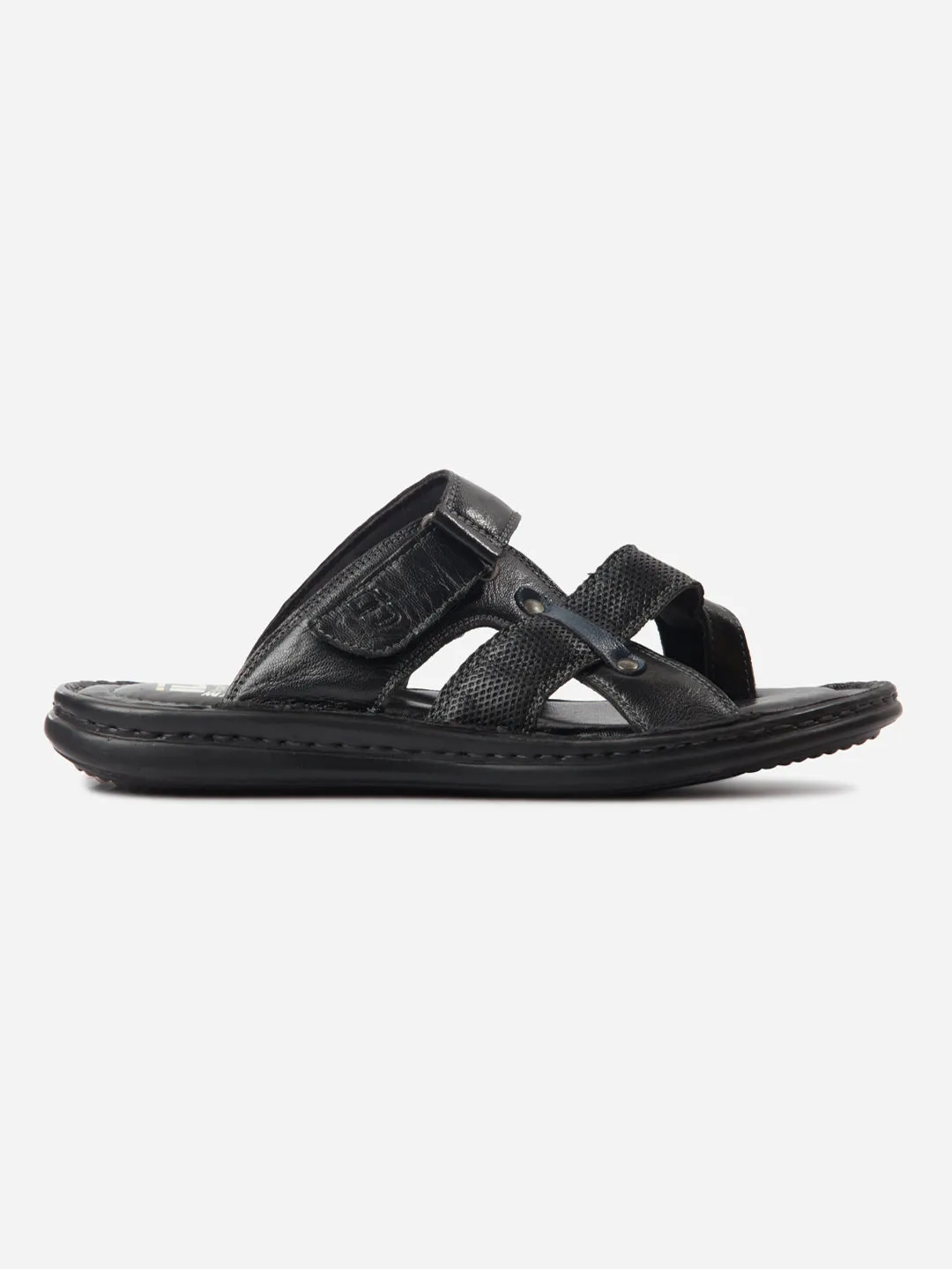 Men's Black Cross Strap Sandals (ID4151)