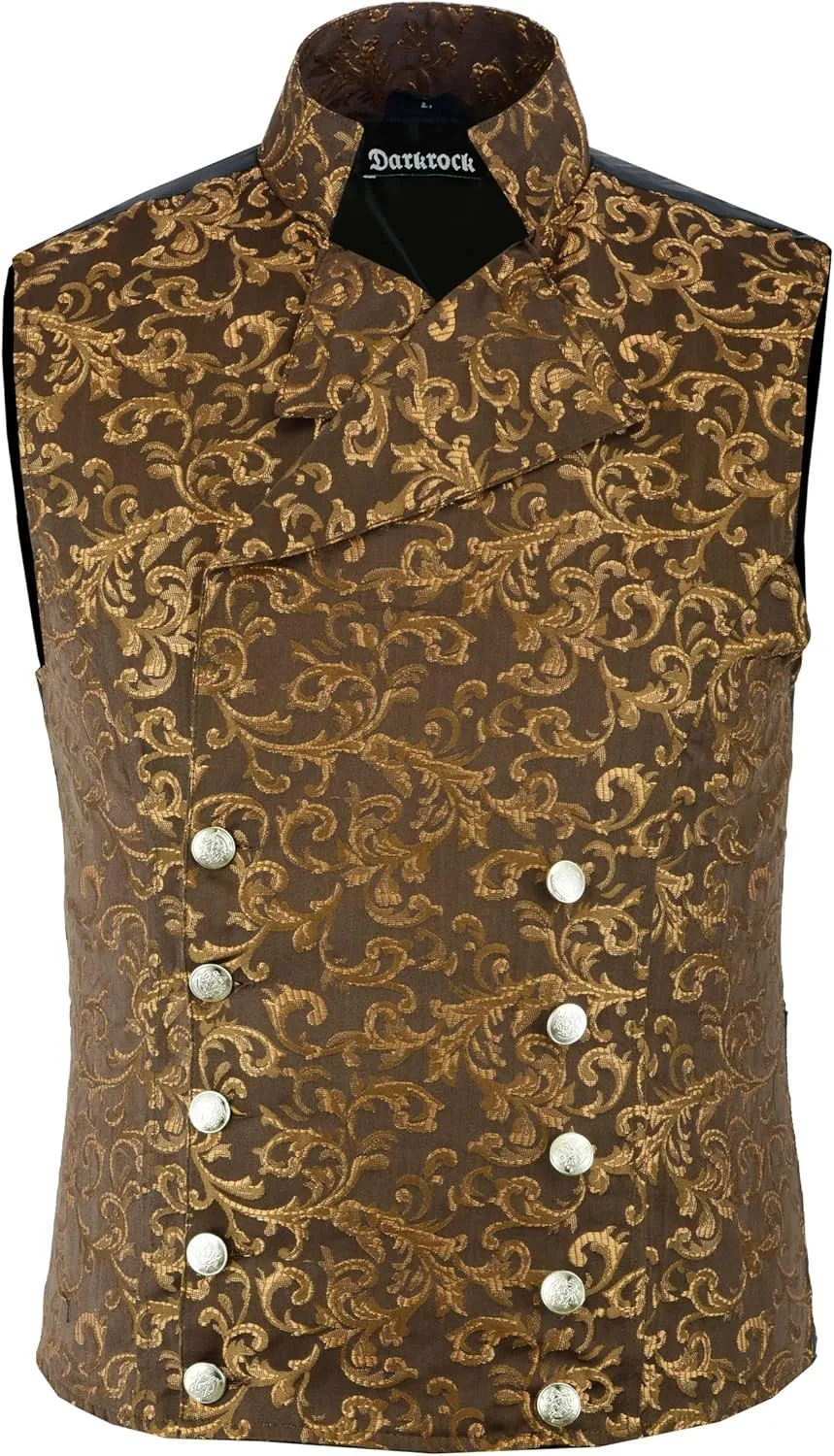 Men's Brocade Double-Breasted Vest Waistcoat Gothic Aristocrat Steampunk Victorian/USA | Vest For Men | Mens Vest