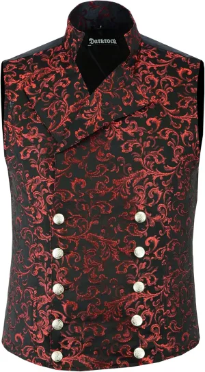 Men's Brocade Double-Breasted Vest Waistcoat Gothic Aristocrat Steampunk Victorian/USA | Vest For Men | Mens Vest
