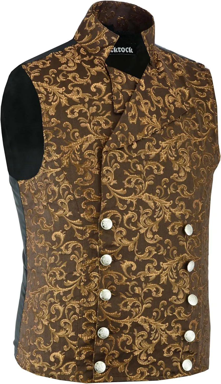 Men's Brocade Double-Breasted Vest Waistcoat Gothic Aristocrat Steampunk Victorian/USA | Vest For Men | Mens Vest