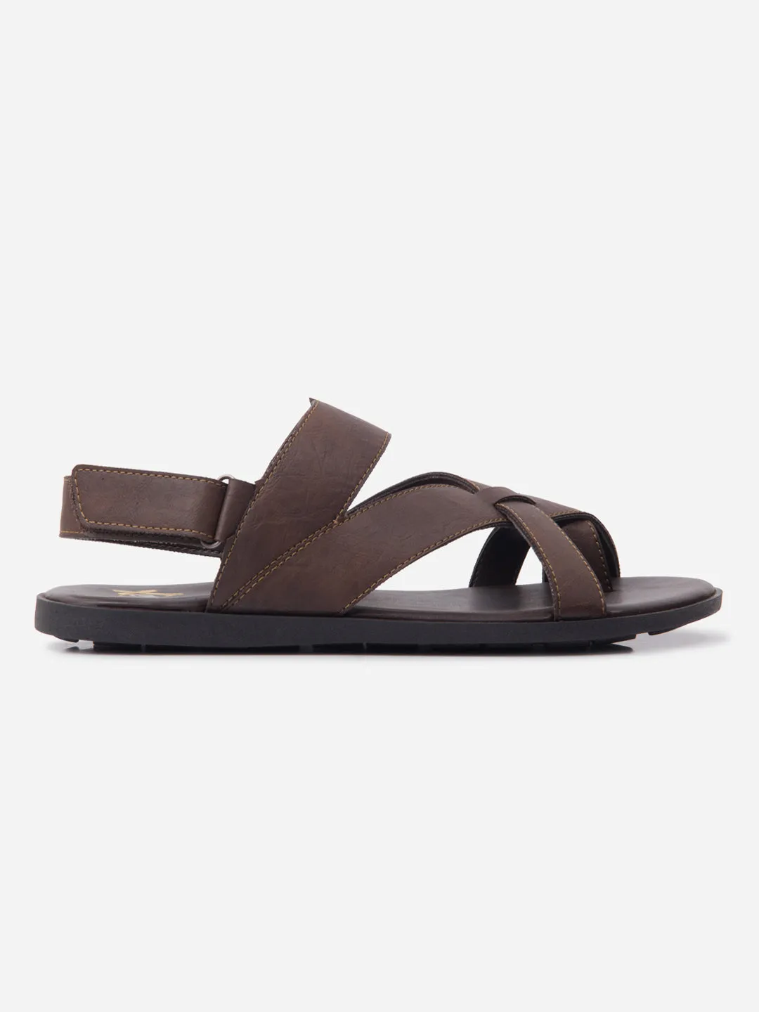 Men's Brown Cross Strap Casual Sandals (IX5017)
