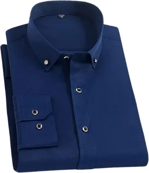 Men's Business Dress Shirt Formal Thin Long Sleeve Social Shirts Men