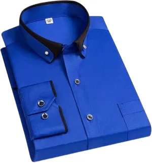 Men's Long Sleeve Dress Shirt Business Casual Button Down Shirt