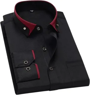 Men's Long Sleeve Dress Shirt Business Casual Button Down Shirt