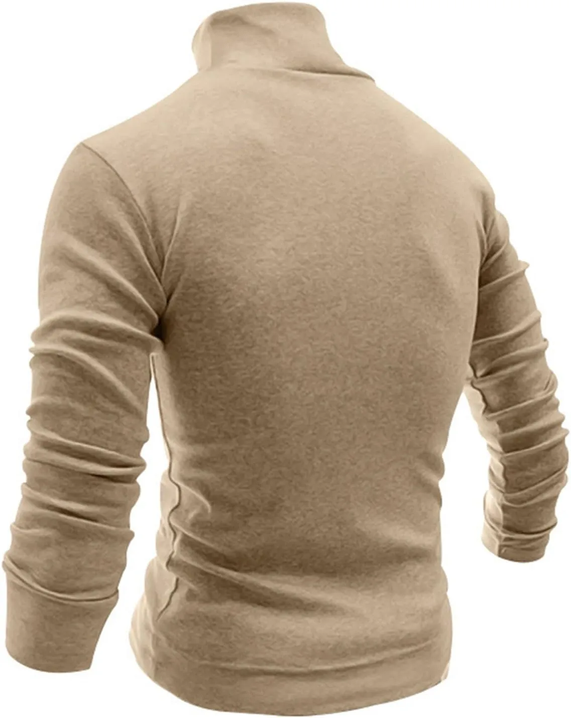 Mens Mock Turtleneck Long Sleeve Shirts Cotton Basic Layering Work Shirts Slim Fit Thermal Undershirts Tunic Tops