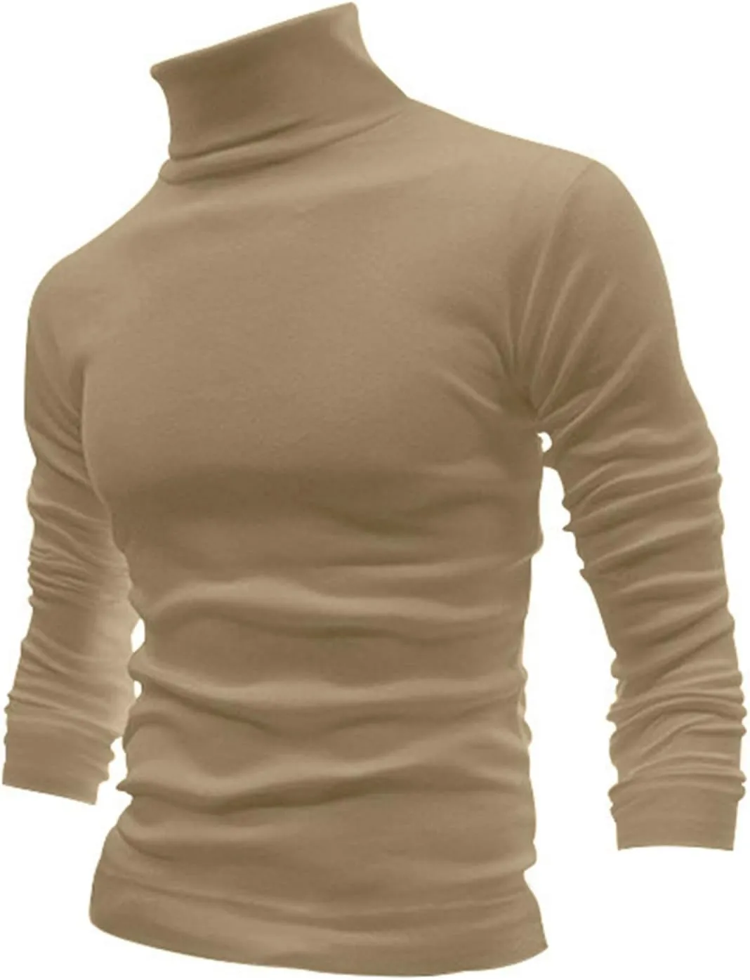 Mens Mock Turtleneck Long Sleeve Shirts Cotton Basic Layering Work Shirts Slim Fit Thermal Undershirts Tunic Tops