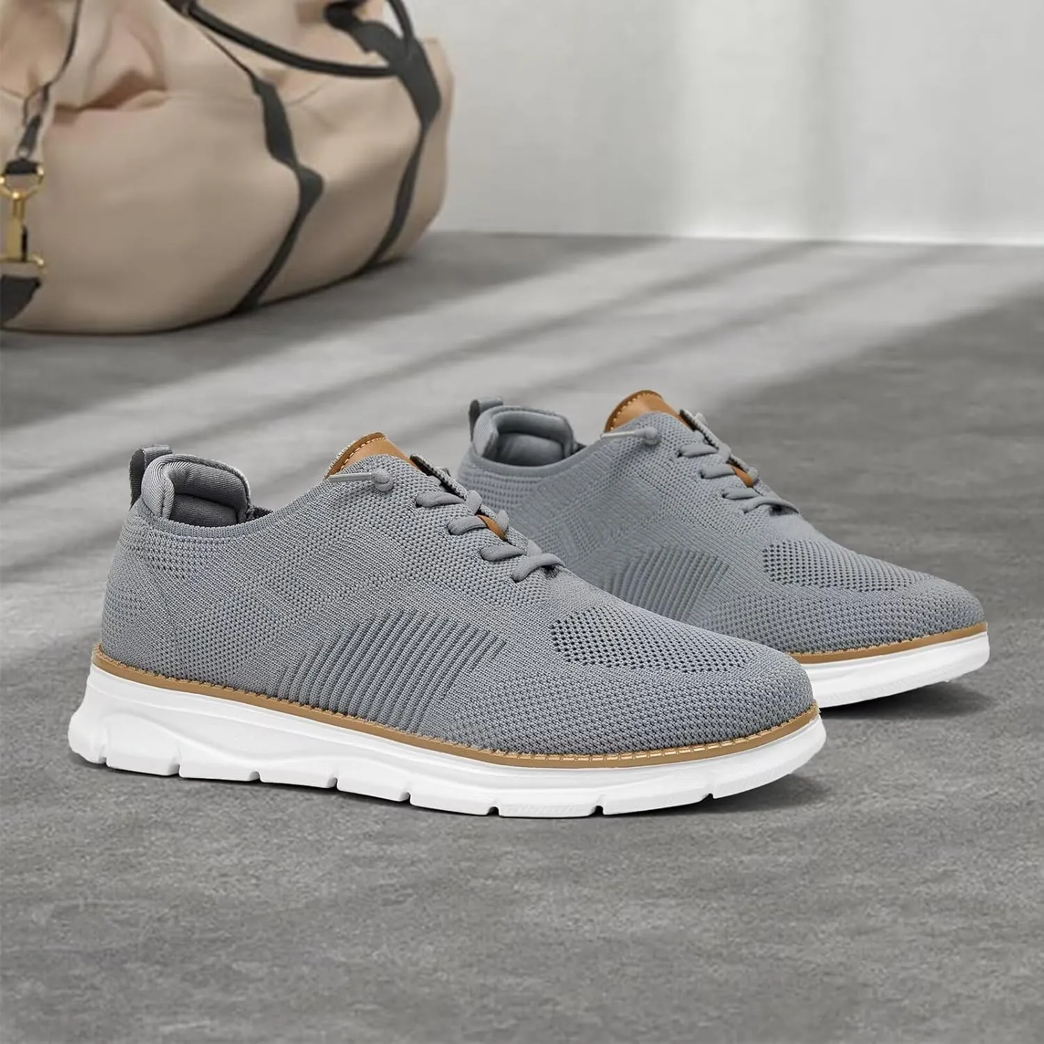 Mens Oxfords Lace-Up Lightweight Casual Walking Shoes Mesh Sneakers Dress Shoes Fashion Shoes