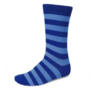 Men's Royal Blue and Blue Striped Socks