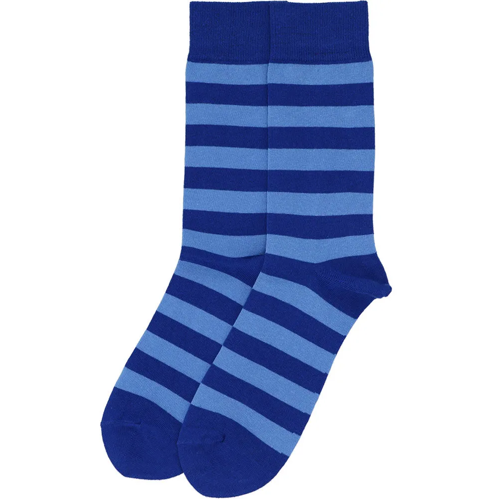 Men's Royal Blue and Blue Striped Socks