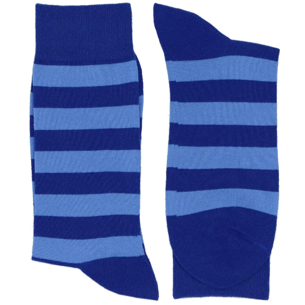 Men's Royal Blue and Blue Striped Socks