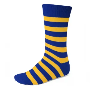Men's Royal Blue and Golden Yellow Striped Socks